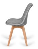 Krzesło skandynawskie MONZA GRANDE Zestaw 4 sztuki GREY VELVET Lugano