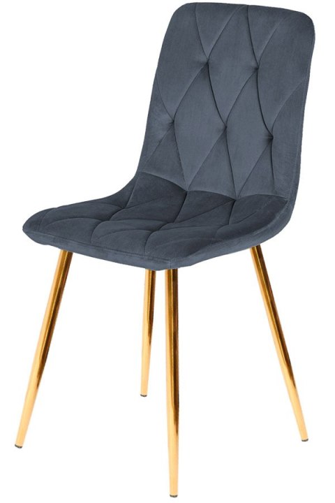 Krzesło tapicerowane BORGO VELVET DARK GREY GOLD Lugano Krzesło tapicerowane BORGO VELVET DARK GREY GOLD Lugano