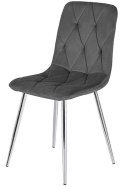 Krzesło tapicerowane BORGO VELVET DARK GREY SILVER Lugano