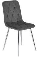 Krzesło tapicerowane BORGO VELVET DARK GREY SILVER Lugano