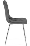 Krzesło tapicerowane BORGO VELVET DARK GREY SILVER Lugano