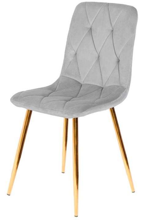 Krzesło tapicerowane BORGO VELVET LIGHT GREY GOLD Lugano Krzesło tapicerowane BORGO VELVET LIGHT GREY GOLD Lugano