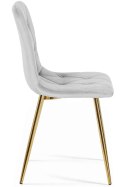 Krzesło tapicerowane BORGO VELVET LIGHT GREY GOLD Lugano