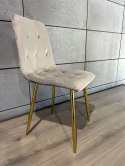 Krzesło tapicerowane BORGO VELVET LIGHT GREY GOLD Lugano