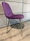 Krzesło tapicerowane GIULIA PURPLE VELVET SILVER Lugano