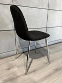 Krzesło tapicerowane GIULIA VELVET BLACK SILVER Lugano