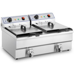 Frytownica podwójna dwukomorowa z kranami 400V - 2x10L Royal Catering