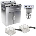 Frytownica podwójna dwukomorowa z szafką 400V - 2x10L Royal Catering