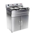 Frytownica podwójna dwukomorowa z szafką 400V - 2x10L Royal Catering