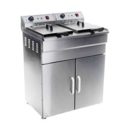 Frytownica podwójna dwukomorowa z szafką 400V - 2x10L Royal Catering