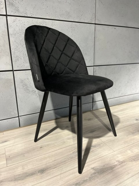 Krzesło tapicerowane GLORIA DIAMOND BLACK VELVET Lugano Krzesło tapicerowane GLORIA DIAMOND BLACK VELVET Lugano