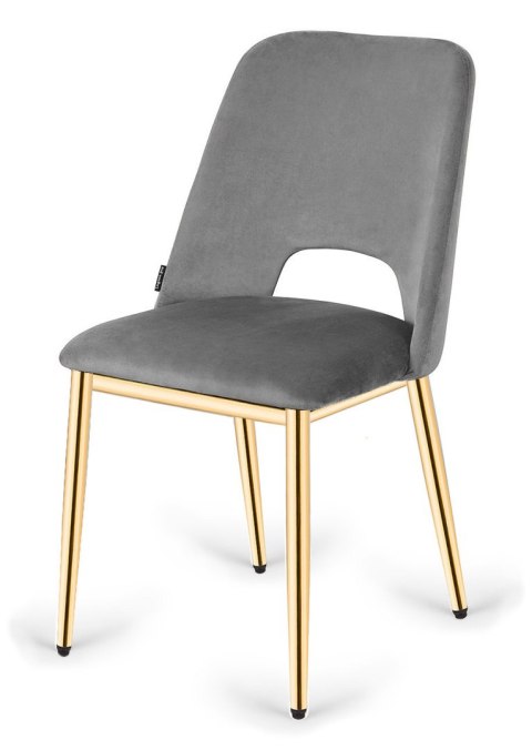 Krzesło tapicerowane GOTI GREY VELVET GOLD Lugano