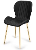 Krzesło tapicerowane MONTI BLACK PU GOLD Lugano