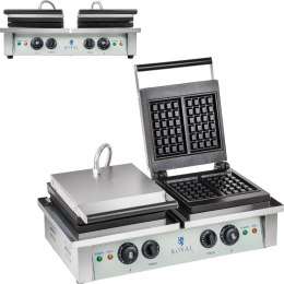Gofrownica prostokątna podwójna na 4 gofry belgijskie Royal Catering