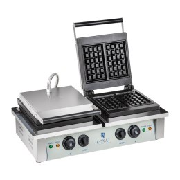 Gofrownica prostokątna podwójna na 4 gofry belgijskie Royal Catering