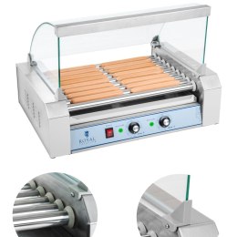 Grill rolkowy z pokrywą roller grill podgrzewacz do parówek 9 rolek Royal Catering