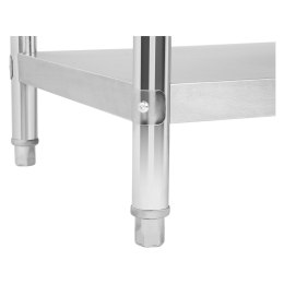 Stół do kuchni blat roboczy ze stali nierdzewnej z rantem i dolną półką 100x70cm Royal Catering