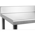 Stół do kuchni blat roboczy ze stali nierdzewnej z rantem i dolną półką 200x60cm Royal Catering