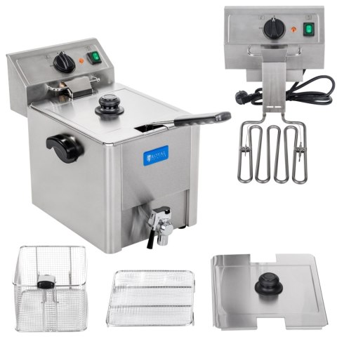 Frytownica elektryczna z kranem spustowym termostat EGO 8L Royal Catering