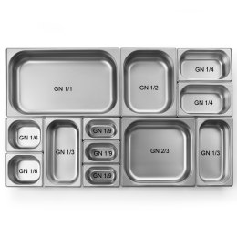 Pojemnik GN 1/1 wys. 100 mm ze stali nierdzewnej - Hendi 800133 Hendi